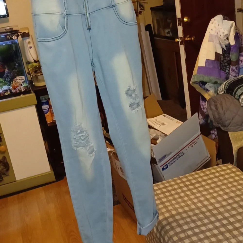 Denim Sleeveless Jumpsuit Small - Picture 2 of 10